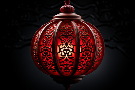 绣花的红色灯笼背景图片