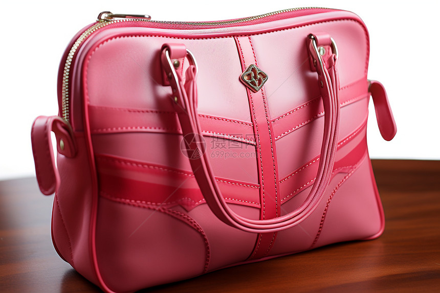 时尚经典款式的粉色手提包图片