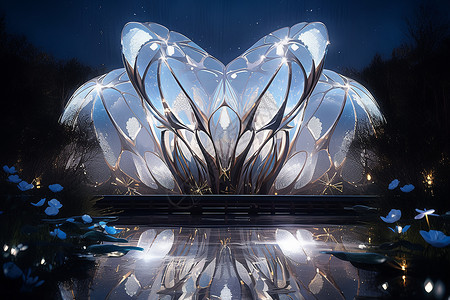 仿生建筑的水晶宫背景图片