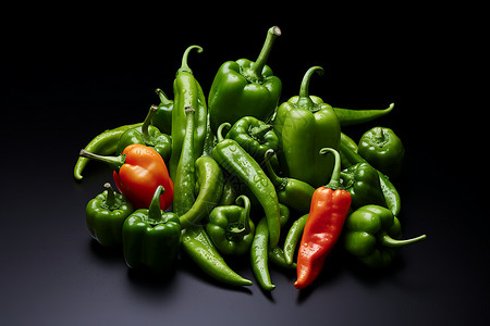 健康有机的绿色辣椒背景图片