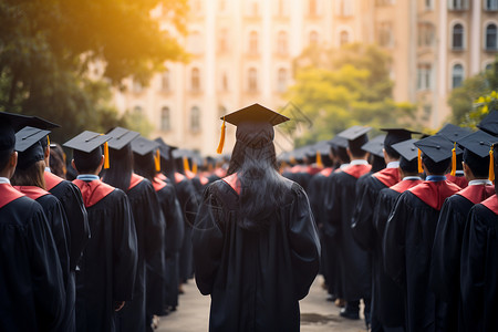 学位帽庄严毕业典礼背景