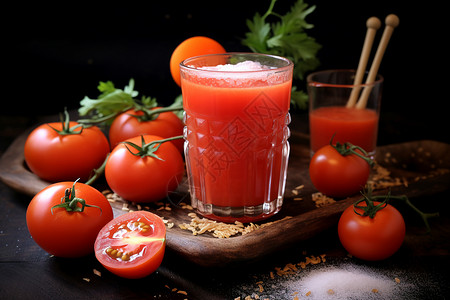 新鲜番茄汁背景图片