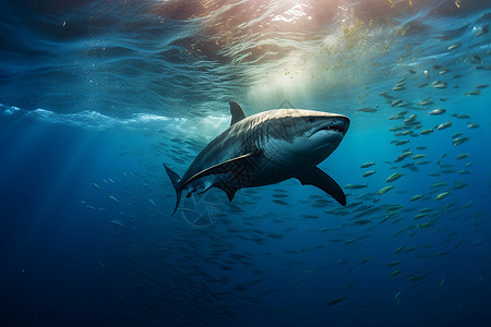 海洋动素材海洋中游动的鲨鱼背景