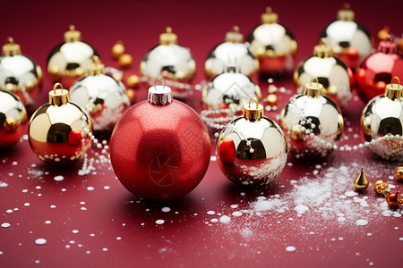 圣诞树的喜庆装饰球背景图片