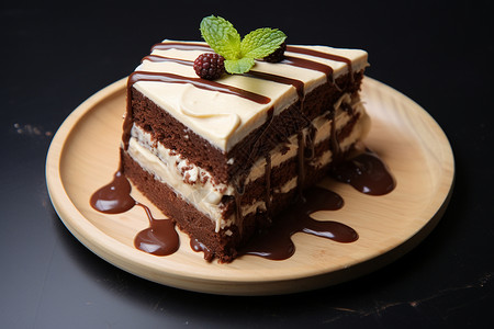 香甜诱人的巧克力蛋糕背景图片