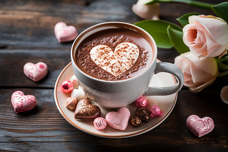 巧克力咖啡甜蜜高清图片素材