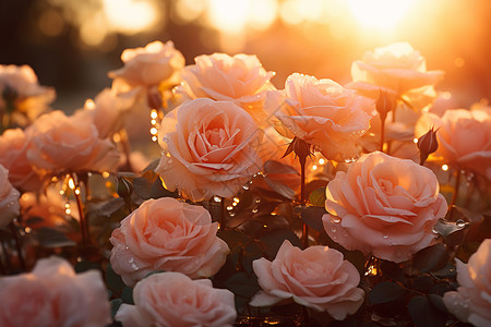 美丽的粉红色玫瑰背景图片