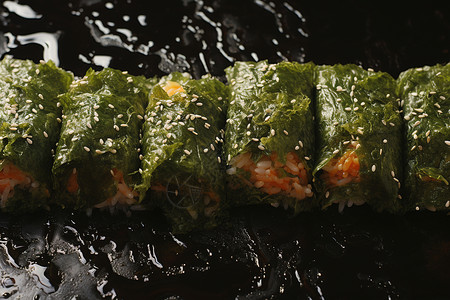 美味的海藻料理背景图片