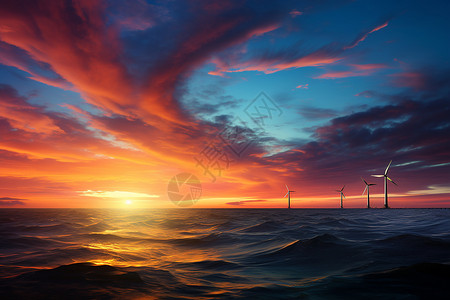 海上风电能源背景图片
