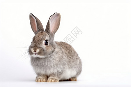 野生灰兔可爱的小兔子背景