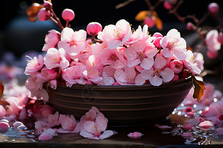 粉红花朵静物背景图片