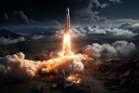 火箭发射瞬间背景图片