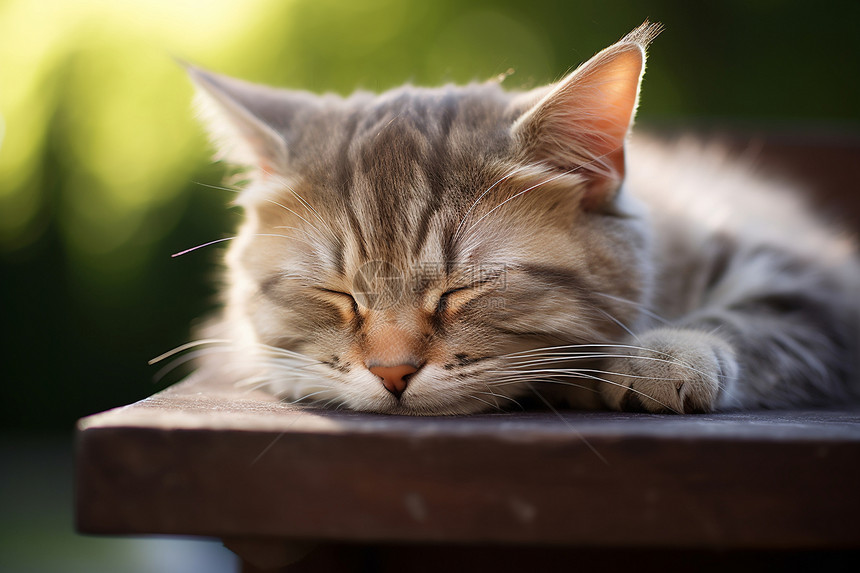 阳光下午睡的猫咪图片