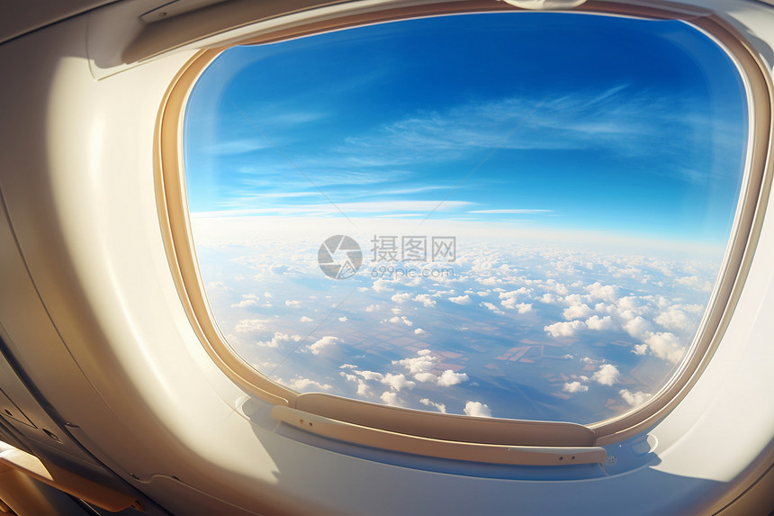 户外出行飞机窗外的美丽景观图片