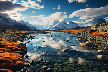 山川河海的美丽景观背景