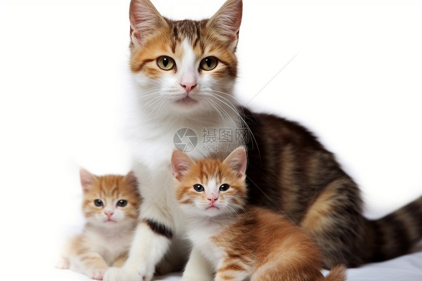 温馨母爱的母猫和小猫咪图片