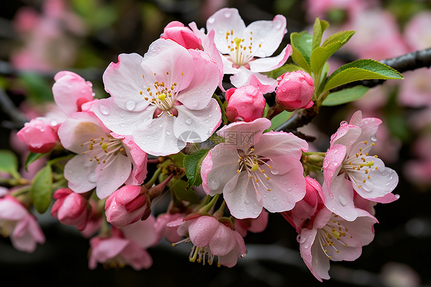 花香四溢的樱花花朵图片