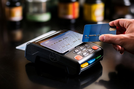 信用卡使用使用电子支付购物背景
