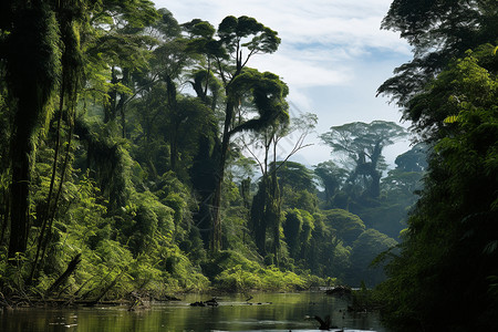 丛林自然风景背景图片