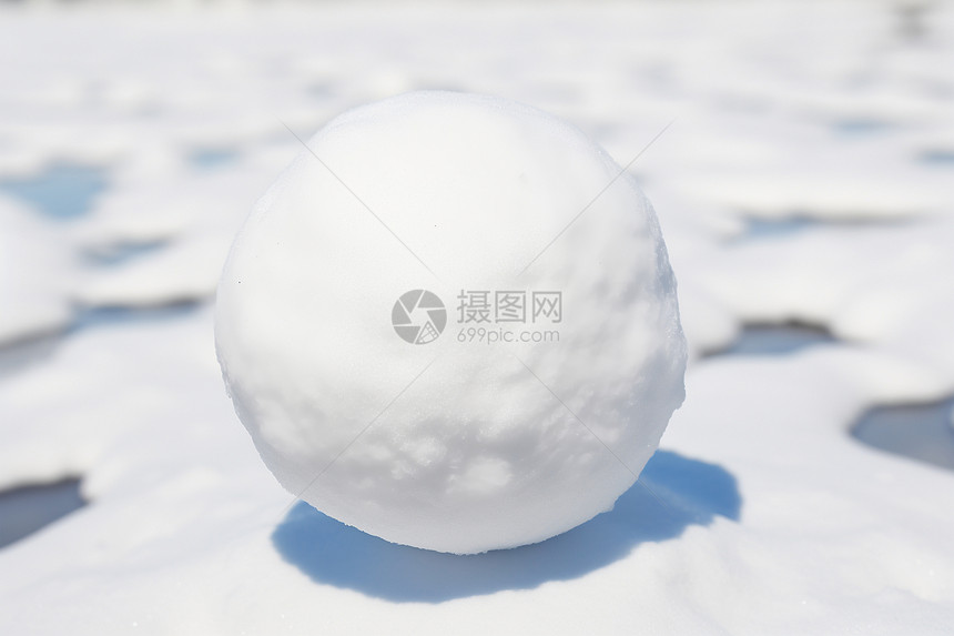 雪地上的雪球图片