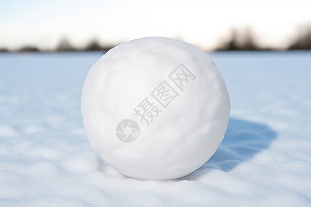雪地嬉戏巨大的雪球背景