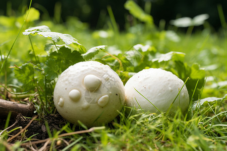 秋风季节食物草地上的蘑菇背景