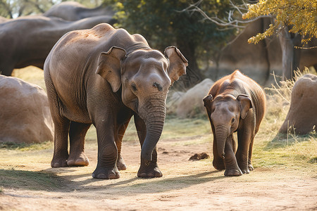 大象鼻子花洒象妈妈和小象背景