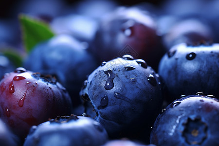 清新多汁蓝莓背景图片