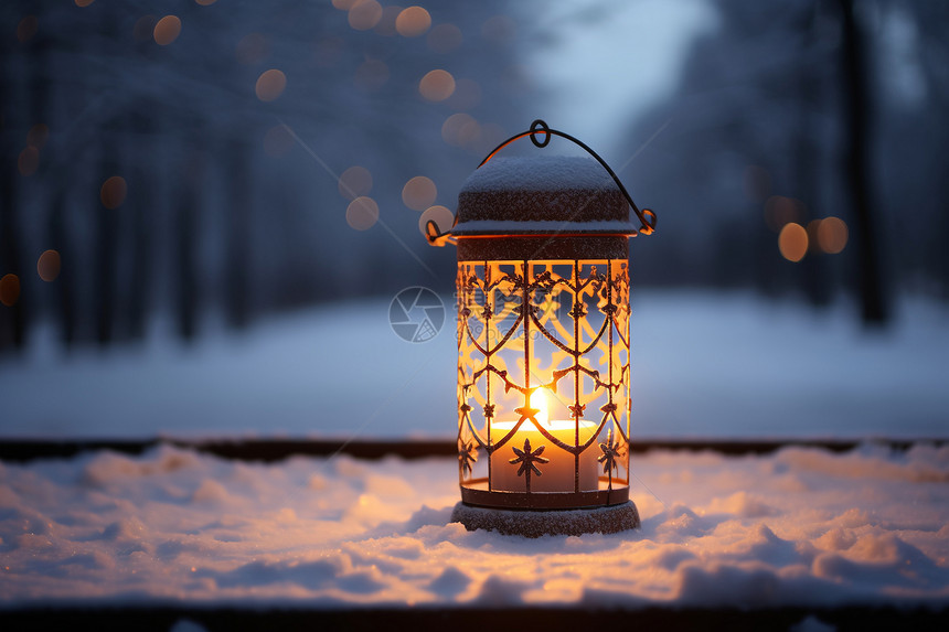 冬之夜的烛光图片