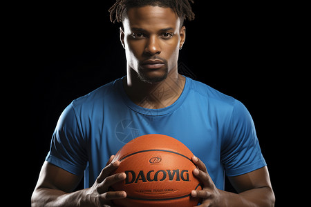 男子紧握着篮球背景图片
