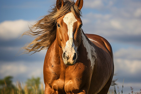草原上奔跑的马背景图片