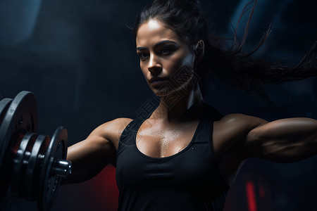 健身房里锻炼的女性背景图片