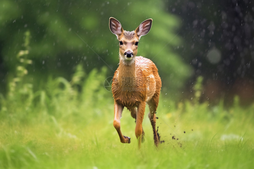 草原奔跑的鹿图片
