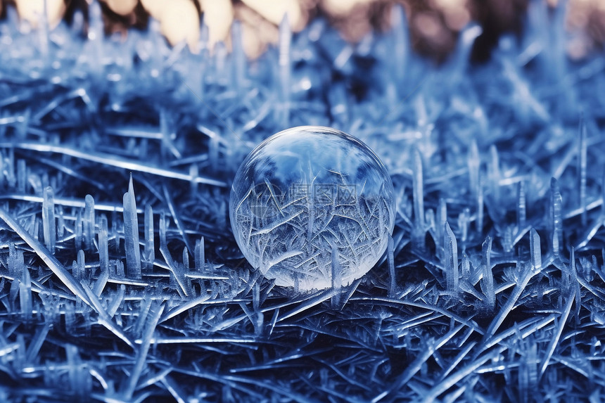 冰窗上的雪花图片