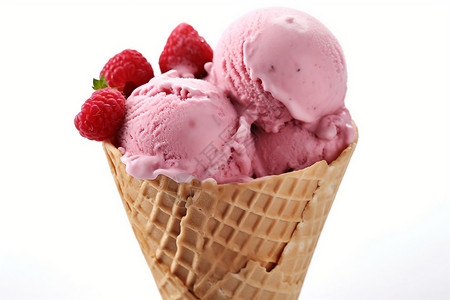 树莓口味冰淇淋背景图片