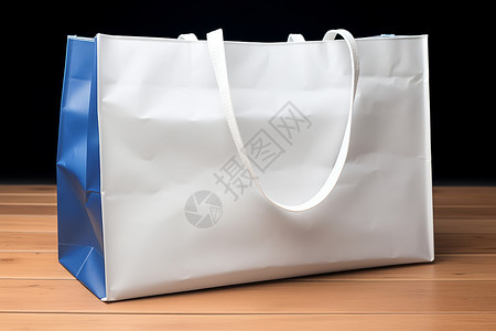 白色简约的纸质购物袋背景图片