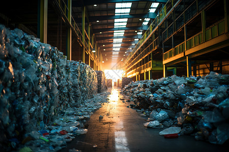 塑料垃圾回收工厂高清图片