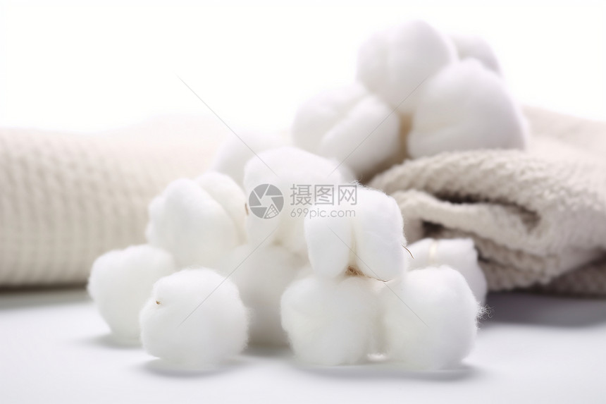 白色简洁的新疆棉花图片