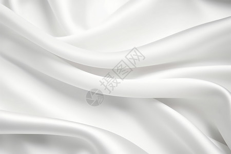 丝绸褶皱柔丝流云的白色丝绸背景背景