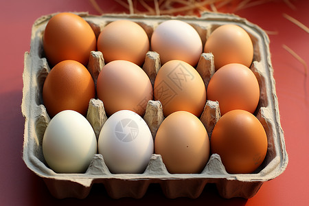 营养丰富的新鲜鸡蛋背景图片