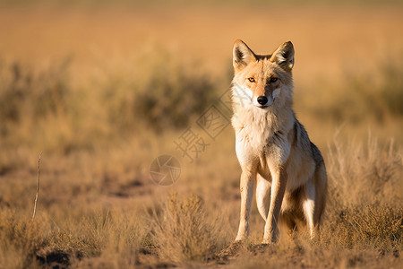 夏季草原上的孤狼背景图片