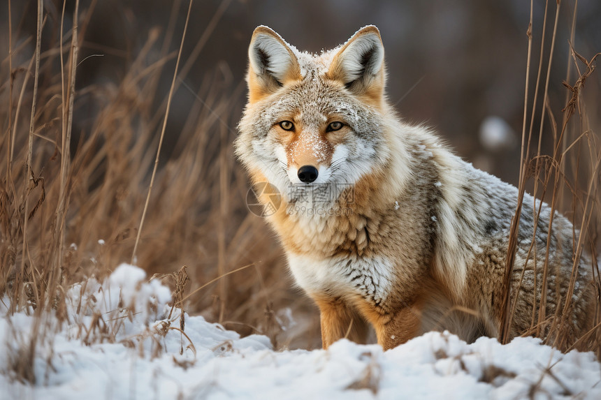 冬天里的雪狐图片