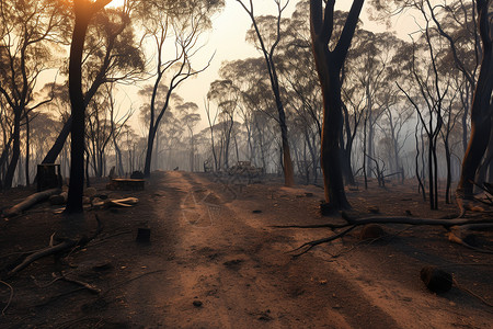 烧毁的丛林背景图片