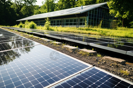 现代科技的太阳能光伏板背景图片