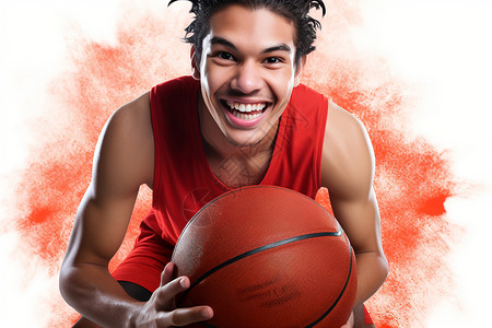 一位手拿篮球的男子背景图片