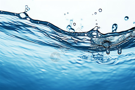 蓝波浪与水泡背景图片