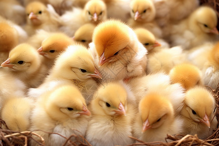 一群婴儿农场的一群小鸡背景