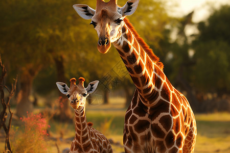 长颈鹿幼崽背景图片
