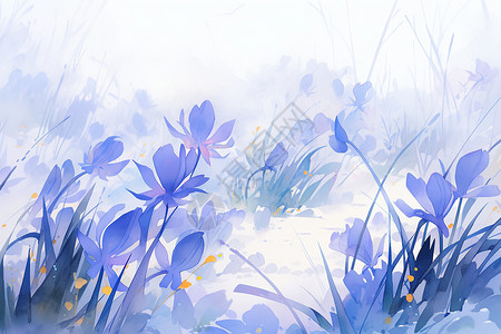 水彩紫花(.)背景图片