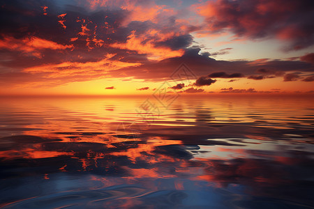 日落下的海面背景图片
